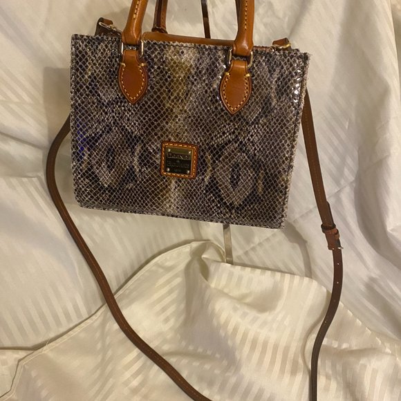 Dooney & Bourke Janine Python Snake Leather Mini Tote Satchel Crossbody Bag - Picture 2 of 15